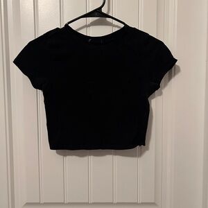 Black Cropped T-Shirt